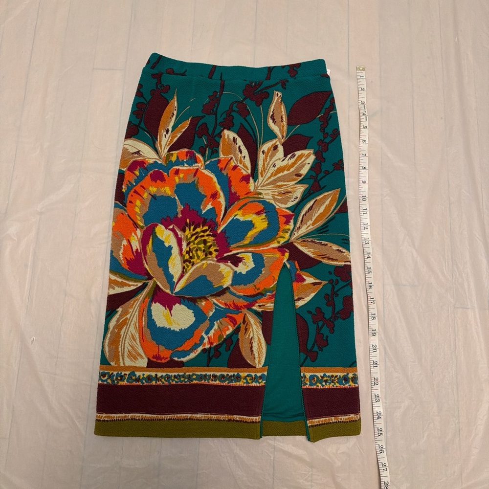 Maeve Teal Floral Pencil Skirt
